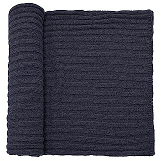 CLASSE77 Sciarpa Pura Lana 100% unisex Fabbricato in Italia Prodotto artigianale (blu scuro)