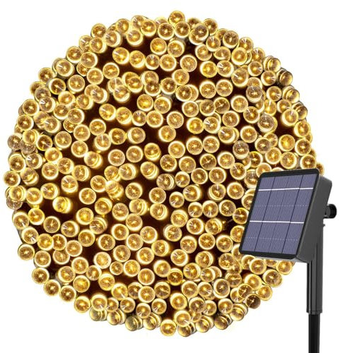 Kolpop Solar Fairy Lights Outdoor, 24M/79ft 240 LED Solar Powered Garden Lights Outside 8 Modes Waterproof Solar String Lights for Trees Patio Fence Wedding Party Christmas Decor (Warm White)