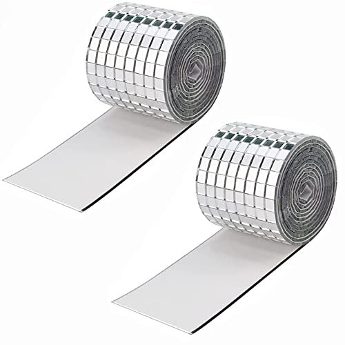 3200 Pièces Mini Carreaux Carrés en Verre, Mosaïque Carrelage Miroir Roll pour Cuisine, Salle de Bain, Restaurant, Hôtel, Bar