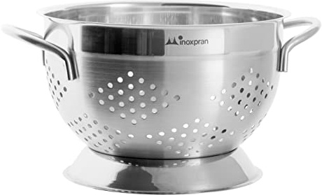 INOXPRAN - Scolapasta in Acciaio Inox, Colino Professionale con Manici per Scolare Ogni Tipo di Pasta, Design Classico e Moderno, Resistente ad Urti e Graffi, Made in Italy