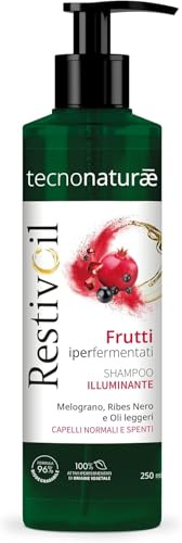 RestivOil Tecnonaturae, Shampoo Illuminante, 250 ml | Per Capelli Normali, Con Frutti Iperfermentati, Oli Leggeri, Formula Biodegradabile