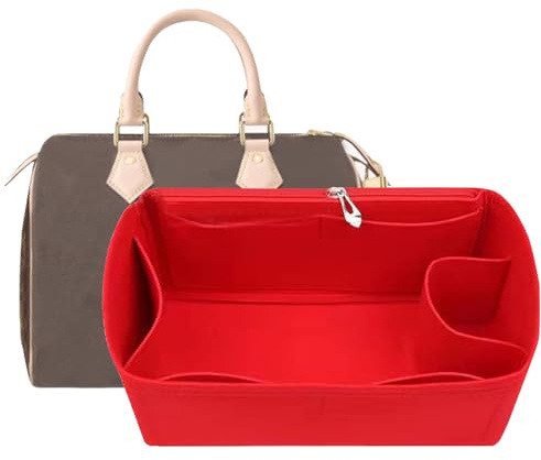 Lckaey Inserts de sac à main pour organiseur Speedy 20, sac monogramme, protecteur de sac fourre-tout, rouge