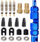 19 Stücke Französisches Presta, Ventil Sclaverand Fahrrad, Ventile Ersatz Set, Französisch Fahrradventil Adapter Set, SV Adapter Fahrradpumpe Adapter Aufsatz Ventileinsatz Werkzeug Set