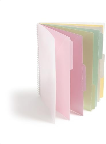 Smead Poly Project Organizer, 6 Tabs, 12 Pockets, Letter Size, Pastel (89208) (Pack of 1)