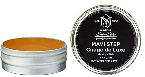 MAVI STEP Cirage de Luxe Schuhcreme aus Leder – Luxus, 331 Rot Gelb Braun, 25 ml / 0.85 oz
