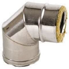 Kurve 90° Edelstahl Doppelwand, Ellbogen für Schornstein (Ø 180/230)