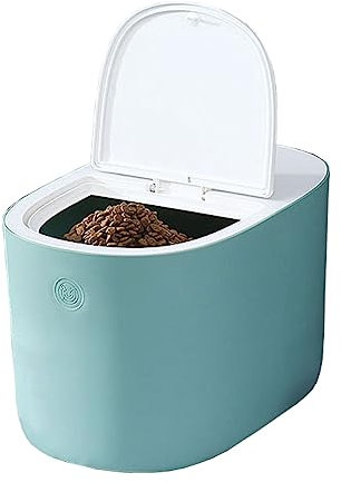 Recipiente Hermético para Comida de Mascotas 6-8kg Recipiente para Comida de Perros con Vaso Medidor y Tapa, Contenedor de Arroz a Prueba de Humedad para Comida de Perros, Gatos y Comida Seca, Verde