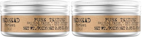 Bed Head For Men by TIGI Pure Texture Hair Paste Multipack – 2-Pack Professional Firm Hold Hair Styling for Short to Medium Hair, Adds Texture, Definition, Control & Matte Finish for Everyday Style
