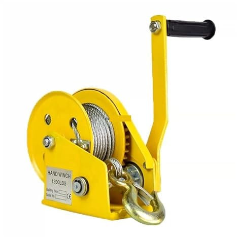 Bootsanhängerwinde 1200 lbs Handkurbel Zwei-We-selbstsichernde manuelle Winde, kleine tragbare Haushalts-Traktionshebemaschine mit manueller Bremswinde Rutschfest, arbeitssparend