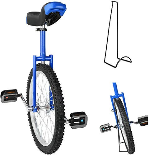 Einrad mit 16/18/20/24 Zoll Rädern, höhenverstellbar, rutschfest, mit Halterung für Einrad, 24 Zoll, Blau