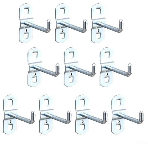 10 Pieces Perforated Wall Hooks, 50Mm Tool Wall Hooks, Pegboard Hooks For Perforated Walls, For Tool Holders, Tool Wall, Garage