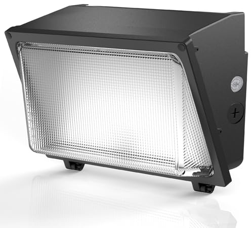 HYPERLITE LED Wall Pack 120W: 18000lm Glass Lens Dusk to Dawn Outdoor Lighting - Outdoor Security Flood Lighting for Yard Patio UL Listed
