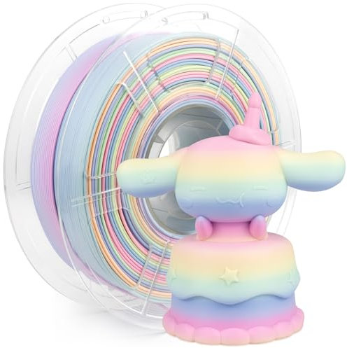 iSANMATE Matt Hohe Geschwindigkeit PLA+ Filament 1.75mm, 3D-Drucker Matt Macaron High Speed Regenbogen PLA Plus, 1kg / 2.2lb, Unterstützt Druckgeschwindigkeit 30-600mm/s