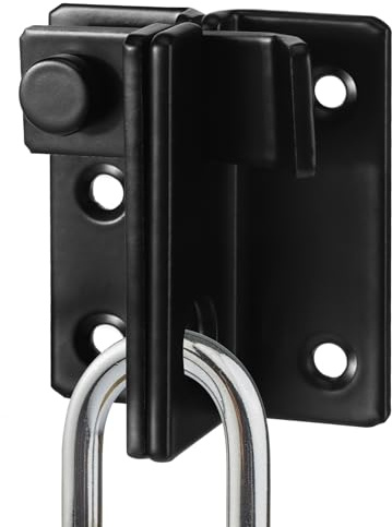 Chiavistello con Lucchetto Serratura Antifurto per Cancello in Acciaio Inox | Serratura per Cancello Bullone, Gate Hasp Serratura Antifurto,in Acciaio inox, Nero, per Finestra, Mobili, Porta