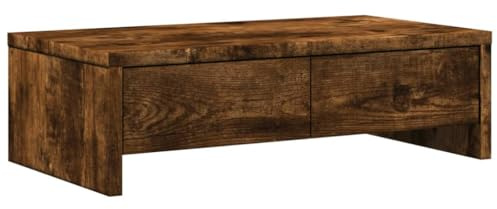 vidaXL Monitorständer mit Schubladen Räuchereiche 50x27x15 cm