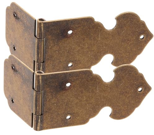 OSALADI 2stücke Antike Messing Schranktürscharniere Vintage Schloss Beschläge Für Schmuckschatullen Holzkisten Truhen Möbel Scharniere