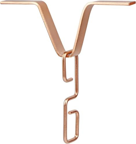 Taicols Gancio in Ferro Professionale Catena Antipioggia antiruggine a Forma di V, Progettato per Un Facile Collegamento tra Catene da Pioggia e pluviali (Oro)