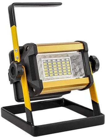 ZKLGS Foco LED para Exterior, Reflector LED Impermeable de 100W for Exteriores, proyector Externo, Reflector RGB Recargable con batería de 6x18650 para Puertas de Garaje y jardín(50W No Battery)
