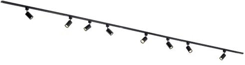 Focus III 1-Fase - Iluminación de riel - GU10 – 400cm – Forma I - 8 focos - Sistema de riel – Negro