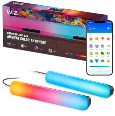 WiZ Connected Gradient Light Bars, RGBIC, Display Multiple Colors, 150 Lumens, Versatile Placement, Easy Setup, LED, Connect to Wi-Fi, Control with App/Voice