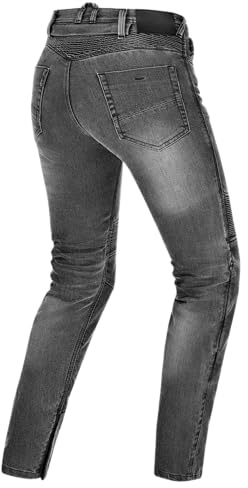 SHIMA Zenith Jeans Moto Donna con Protezioni GFLEXX Protettori per Ginocchia Motos Abbigliamento Armatura Protezione Estivi Urbano Pantalone Invernale Protective Elastico (Donne, Grigio, 24/32)