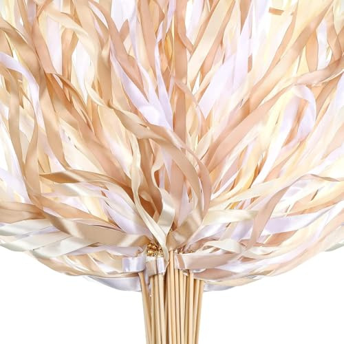 Ovanda Wedding Wands, 12 Stück Roségold Wedding Wands mit Glocke, Zauberstäbe Hochzeit Luftschlangen,Standesamt überraschung für Hochzeiten Geburtstage Partys Feiertagsfeiern Verwendet Standesamt Deko