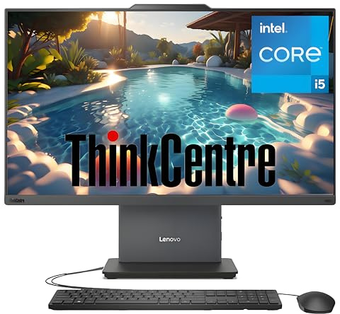 Lenovo ThinkCentre Home & Business Ordinateur tout-en-un, écran FHD IPS de 23,8, processeur Intel Core i5-13420H, 16 Go de RAM DDR5, SSD PCIe 512 Go, Wi-Fi 6, webcam, USB-C, entrée et sortie HDMI