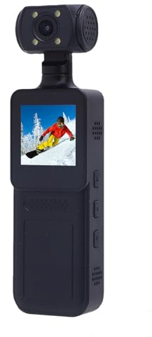 Bewinner Cam de Caméscope de Poche 4K Ultra HD, Mini Caméra de Poche Audio Vidéo avec Objectif Rotatif à 180 °, Caméra d'action Activée par WiFi, Action Sportive Enregistreur Vidéo en