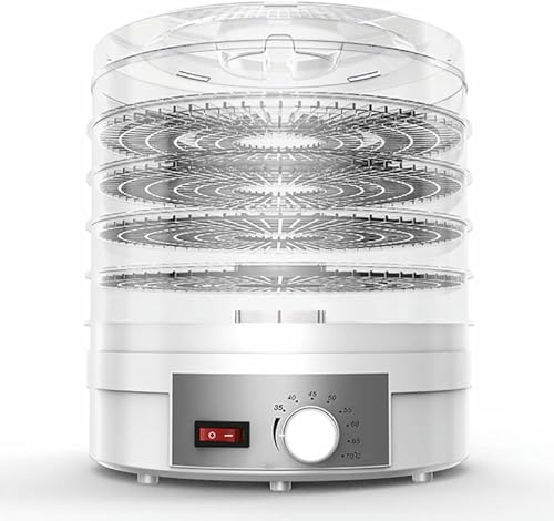 XNZJHPP Deshidratador de Alimentos eléctrico, Bandeja de 5 Capas de 26 cm, Ajuste de Temperatura de 35 70 °, deshidratador de Alimentos Profesional, Carne doméstica, deshidratador de champiñones