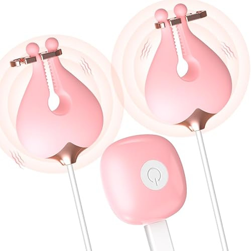 Rose Silicone Pince à Tétons Plusieurs Modes Vibration Mamelon Clip réglage | YILUQIFLY Clitoridienne stimulation Vibromasseurs Flirt érotique Jeux SM Sextoy adultes Homme Couple débutant Plaisir Féminin