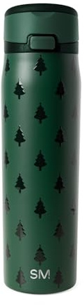 Simple Modern Mesa Loop | Christmas Water Bottle with Straw | 24oz Cup Holder Friendly Insulated Stainless Steel Bottles for Travel, School | Holiday Gifts for Women Men Her Him | Winter Trees
