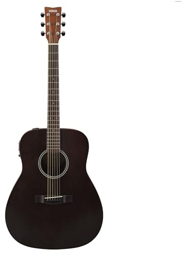 YAMAHA FX400 Akustik-E-Gitarre – Dreadnought-Korpus, 25 Mensur, Geringer Saitenabstand, Scalloped Bracing, System-66 Preamp mit Pickup und Tuner – Smoky Black