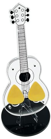 Generico Plektrumhållare – akryl 9 x 9 x 23 cm | Display för gitarr | Kompakt samlarförvaring | dekorativ dörr till studierum, vardagsrum, sovrum
