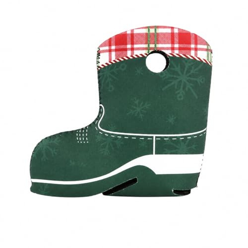 JISADER Nikolausstiefel groß, psonalisibar Nikolaus zum Befüllen, hochwtig Stoff Flaschenübzug, bunte Weihnachtsdeko zum Aufhängen, Weihnachtsstiefel-Flaschenkühl (#4467)