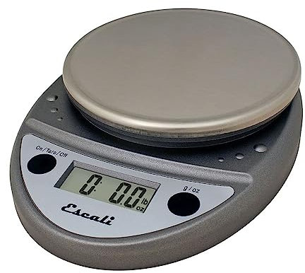 San Jamar SCDGP11M Bilancia professionale rotonda digitale per alimenti/cucina, capacità 5 kg, metallizzata