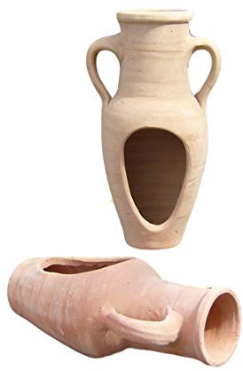 B-Ware ! Große rötliche Amphore ca. 55 cm aus Terracotta Terrakotta Vase Blumentopf Pflanzgefäß Pflanzamphore