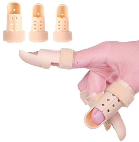 Mcvcoyh Plastic Finger Splints, 3-Size Pack Mallet Finger Brace Mallet Dip Support, Trigger Finger Support Brace Immobilizer