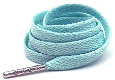 NoNo 1 Paar Schnürsenkel Sneakers Wandern Sport Stiefel mit Metallkopf Klassische Schnürsenkel 8mm Breite flache Schuhe Schnürsenkel Sneaker, 19 Pink Blau, 150cm