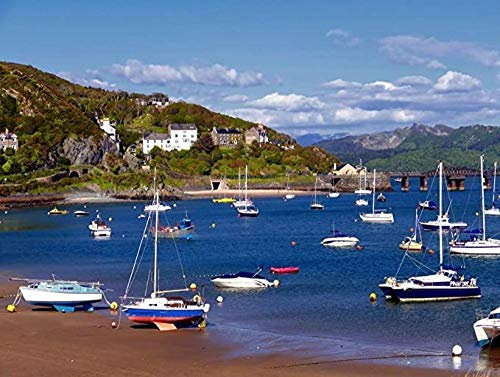KELDOG Puzzles Jigsaw Puzzle 1000 Pieces - Barmouth Wales Picture, Wooden Adult Children Kids Landscape Jigsaws, For Home Decor Puzzles Jigsaws
