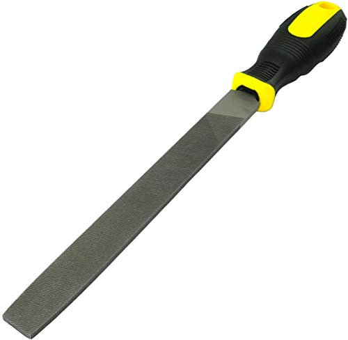 AERZETIX - Lima per affilare Metallo Piatta fine in acciaio - Lunghezza 200mm - Strumento di finitura manuale per modellare il metallo - Lima/Affila/Lucidatura/Meccanica - Manico bimateriale - C45963