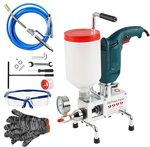 MXBAOHENG Máquina de Inyección Poliuretano de Lechada 910W Máquina de Lechada de alta presión Máquina para reparación de fugas de hormigón Eléctrica para reparar grietas para techo/balcón