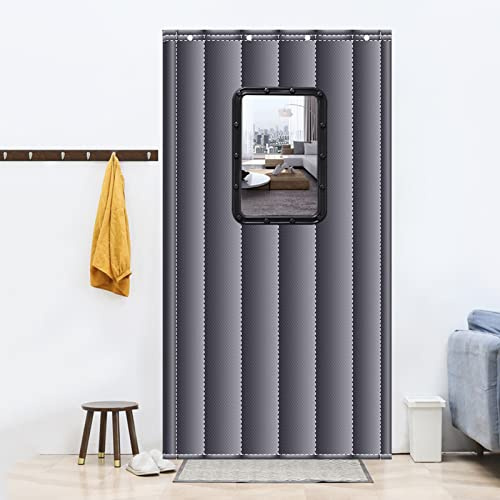 Rideau de Porte d'entree Thermique Isolant Anti Froid, Rideau de Porte Isolant Phonique, Rideau de Porte Occultant Thermiques, Facile À Installer, pour Couloirs, Portes
