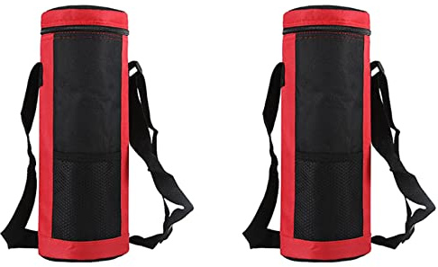 Gathukila 2X Sac Fourre-Tout pour Refroidisseur de Bouteille D' Pochette Universelle pour Bouteille D' Sac Isotherme Isolé Haute Capacité Camping en Plein Air Randonnée, Rouge