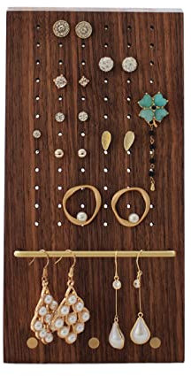 BinOxy Schmuckständer Schmuckständer aus Holz, Ohrringhalter mit 72 Löchern for Aufbewahren, Ohrringständer for Aufhängen von Schmuck for Zuhause, Schlafzimmer Schmuckhalterung/Schmuckhalter