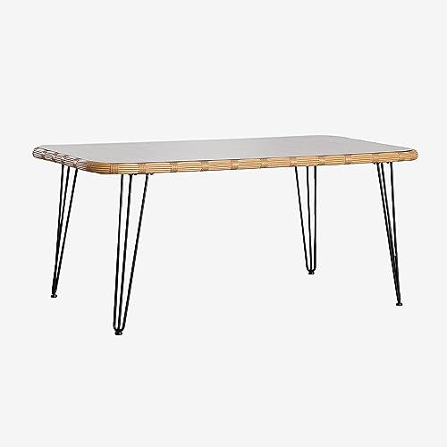 SKLUM Rechteckiger Gartentisch 180x90 cm aus synthetischem Rattan Leribert -