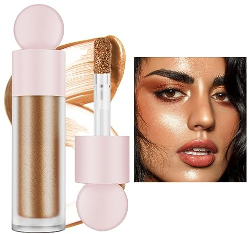 Highlighter Liquide Hydratant Brighten, Luminateur Longue Durée Smooth Shimmer, Bronzer Contour Stick Facile à Utiliser, Maquillage pour Visage Corps Pommettes Glow