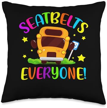 Seatbelts Everyone Magic School Bus Driver Schoolbus Throw Pillow