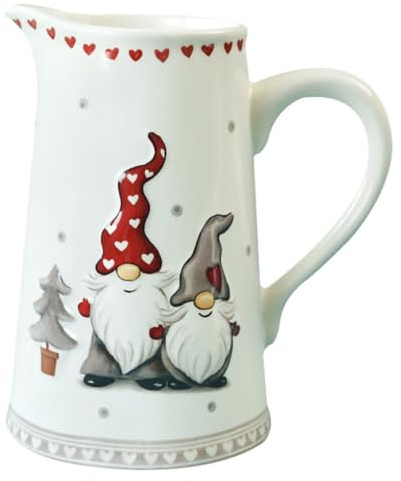 DOITOOL Brocca Di Natale In Ceramica Brocca Di Gnome Di Natale Brocca Di Servizio Festivo Per Brocca Di Porcellana Con Maniglia Per Cocktail Succo Di Acqua