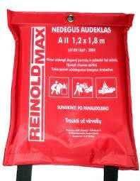 1.2 x 1.8 m Fire Blanket for Kitchen – Large Fireproof Safety Blanket for Home Fires, Office, Garage, Caravan, Easy to Use with Loops