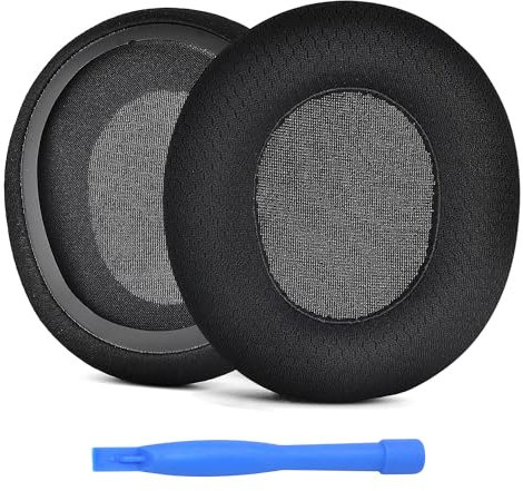 Ear Pads Replacement for SteelSeries Arctis 1/3 / 5/7 /9 / Pro & Prime Wireless Gaming Headset by MMOBIEL - Mesh Fabric Ear Pad Cushions Replacement – Black